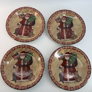 Susan Winget Country‎ Santa Collection Certified Intl (Set 4) Holiday 8" Plates